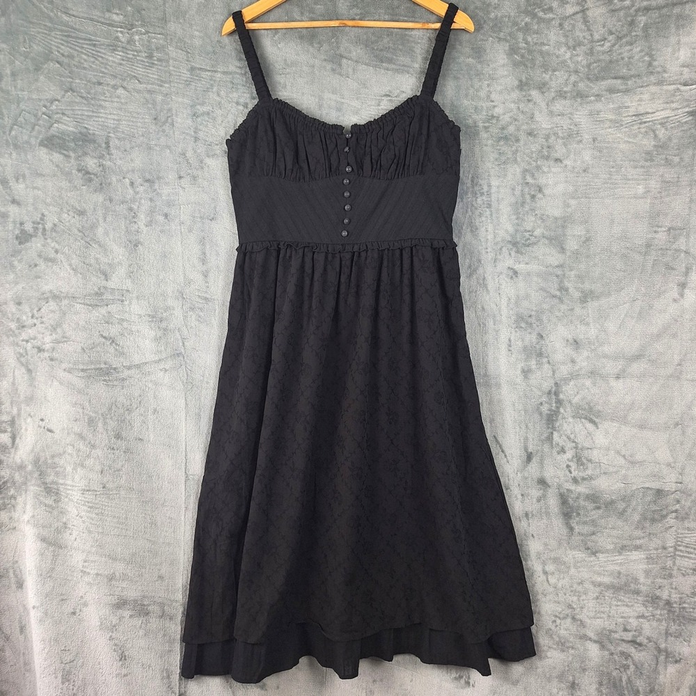 Commense Dress XL Black Babydoll Corset Dark Romantic Milkmaid Coquette Ren Fair